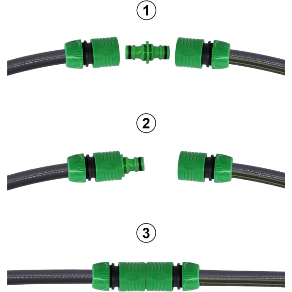 3-pack slangändeanslutning - slangkoppling snabbkoppling för 1/2 tums slangkoppling snabbkoppling
