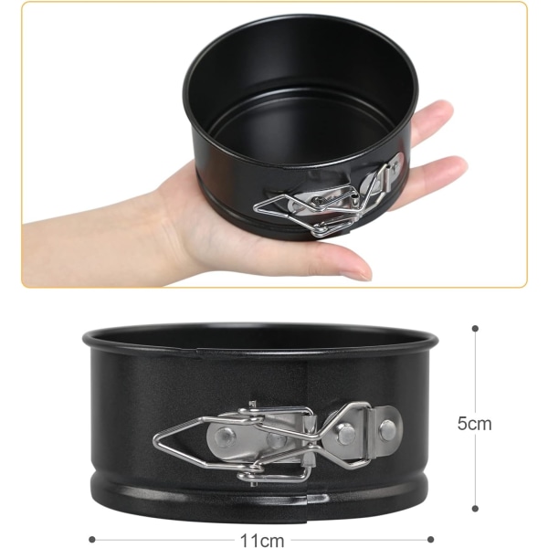 4-tums minikakformset formar rund med löstagbar botten non-stick-beläggning, 4 stycken