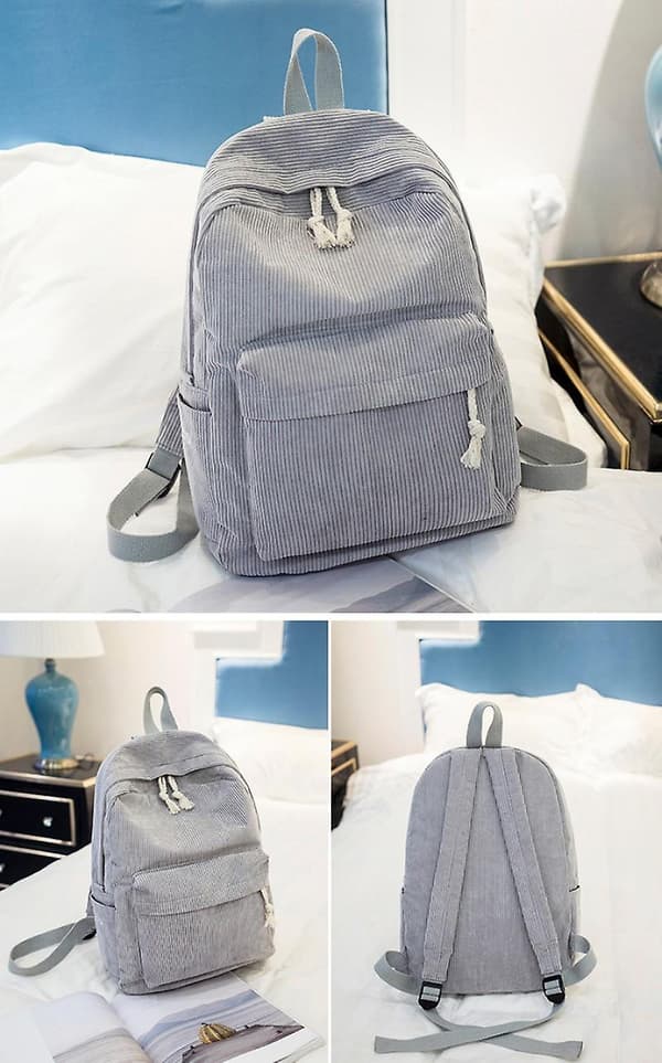 Dam Stor Kapacitet Multifunktionell Sammet Ryggsäck (Ljusgrå) 1 Styck Light grey