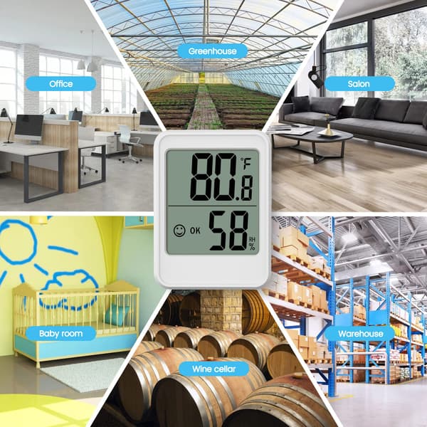Digital hygrometer termometer inomhus termometer för hem med temperatur och luftfuktighet
