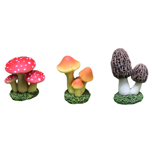 3 ST Minisvampar Hartssvampar Miniatyrsvampar Fairy Garden Champinjoner Svampfigurer Små svampar