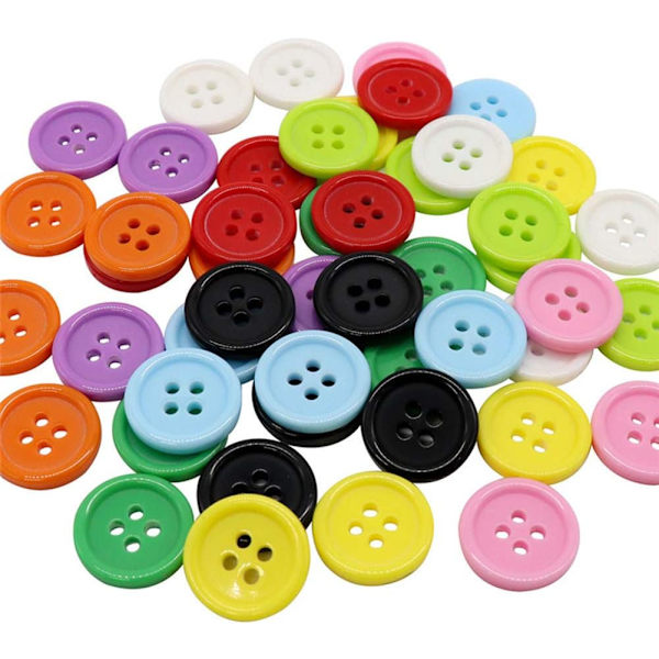 100 st/set 20 mm DIY-knapp Färgglad godisfärg Fyra ögon Barnkläder Spänne (Rosa)