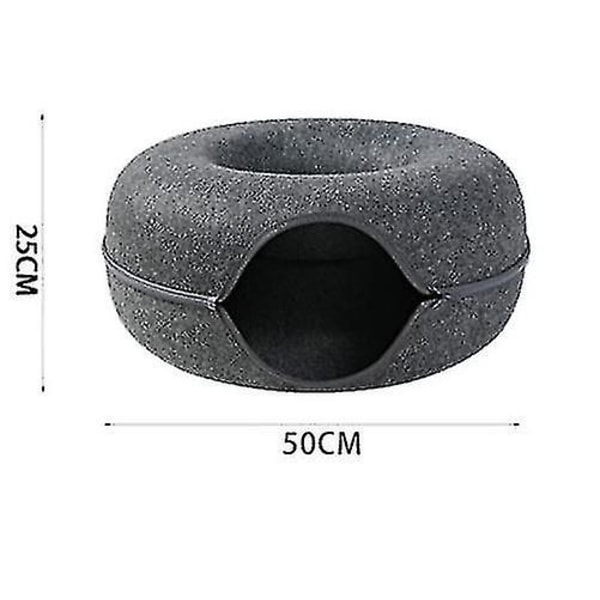 1 st Pet Tunnel Donut Cat Bed (mörkgrå)