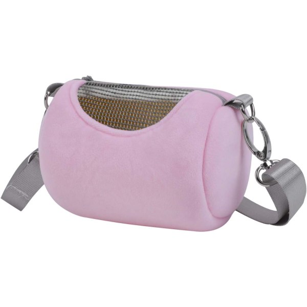 Bärbar husdjursryggsäck med nätfönster hamster varm väska (rosa) 1 st Pink