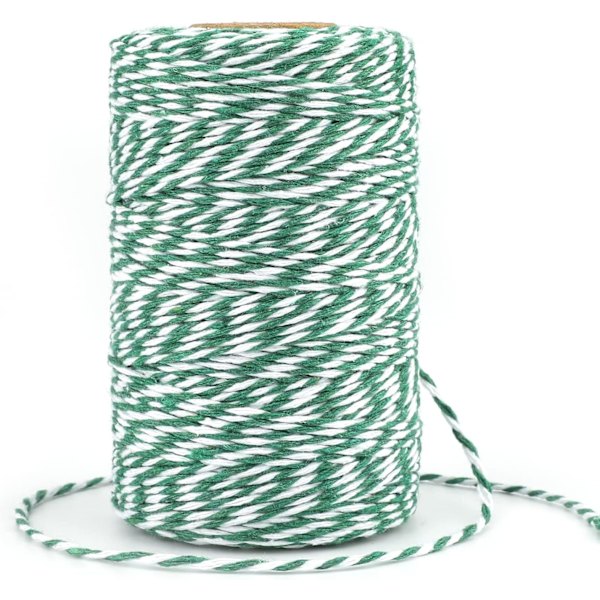 Tvåfärgad tunn bomullstrådsträdgårdstråd Hållbar etikettspole DIY-hantverk 328ft(E) color 2