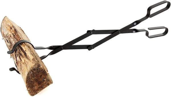 Log Grabber Eldtång Vedspis Ugn Verktyg Grill Camping Eldstad Verktyg