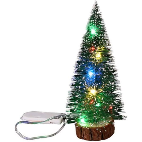 Tillbehör till dockor till jul, Miniträd Miniatyrträd med lätt julgran, konstgjord bordsskiva (25 cm) 25cm