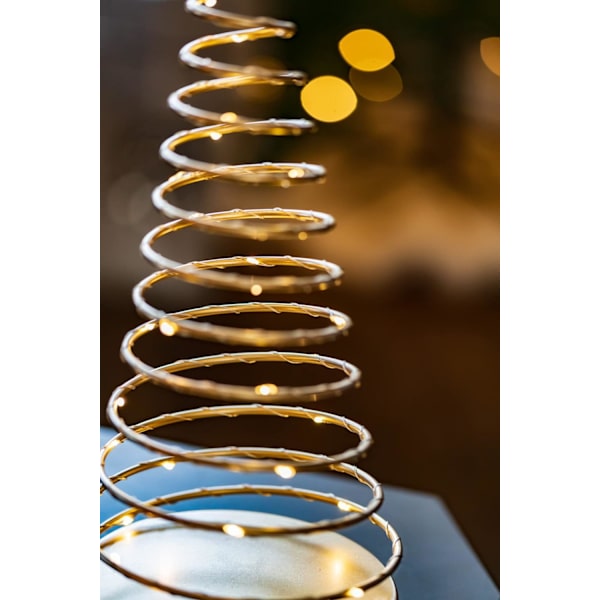 Julgransprydnad inomhus LED festlig dekor spiral förbelyst julgransdekoration batteridriven