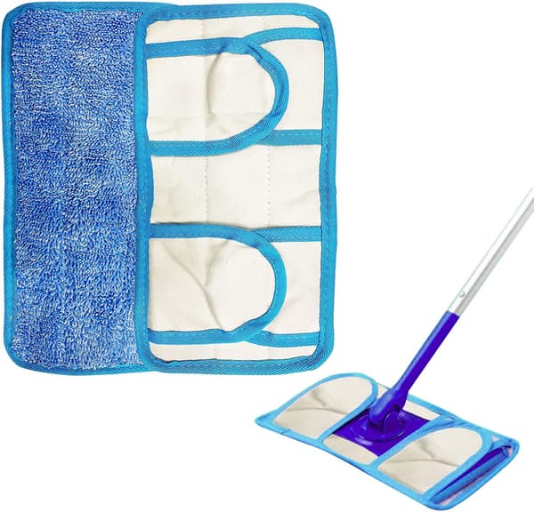2-pack återanvändbara moppdynor, 28 × 14,5 cm tvättbara mikrofiberersättningsmoppdynor