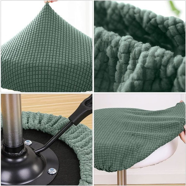 Stretch Stolskydd, Rund Sittdyna, Mjukt Skyddande Pallskydd, Kort Stolsitsöverdrag, för Stol, Grön Green