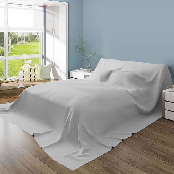 Lakan möbel Cover King Size, andningsbart sängmöbelskydd, tvättbar - ljusgrå - 300x240 cm (118x94 tum)