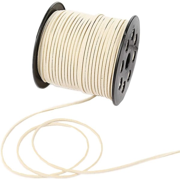 91 meter konstmockasnöre, mjuk pärlor, sladdtråd Sammetsband för armband (beige) Beige