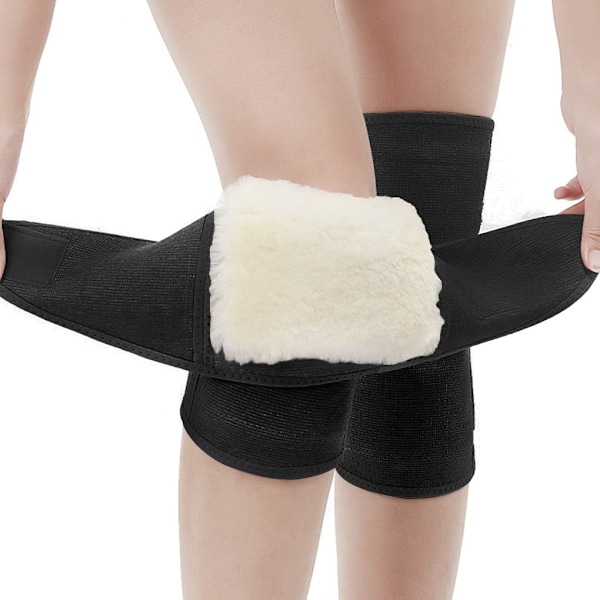Termiska kashmir knäskydd, stretchiga knäskydd, vintervarma knäskydd, svarta, M Black m