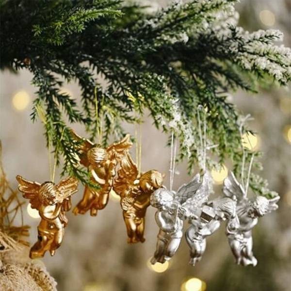 12 st ängelhänge, julgransängelhänge, hängande dekoration, änglafigur för julgransdekoration