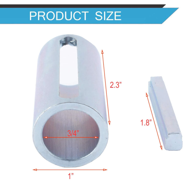 3/4\" till 1\" tums axeladapter, gasmotor remskiva vevaxel hylsa adapter Predator + stegnyckel