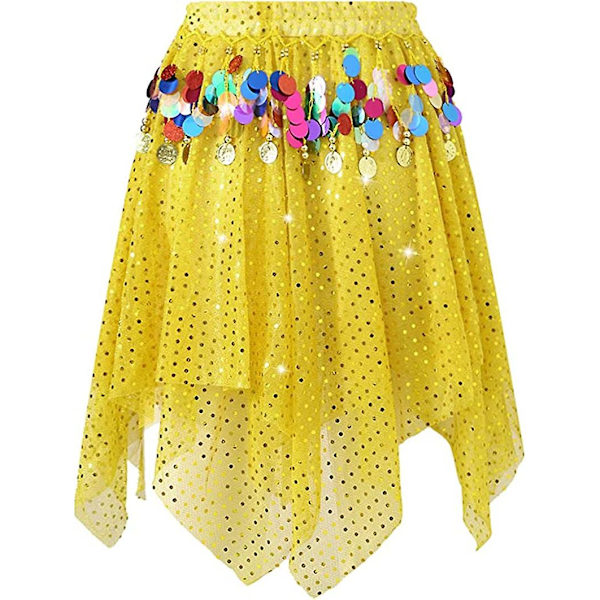 Kvinnors Sparkle Running Asymmetriska Lagrade Kjolar Stadskjolar Running Tutu, Gul Yellow