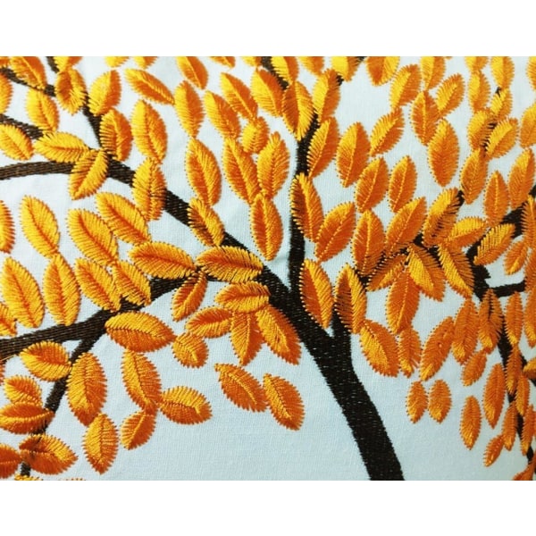 20 tum Broderi bomull Linne Dekorativt cover - Livets träd (orange) Orange