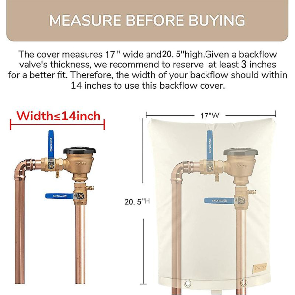 Backflow Preventer Cover Insulated, Backflow Valve Cover för vinterskydd mot rörfrysning