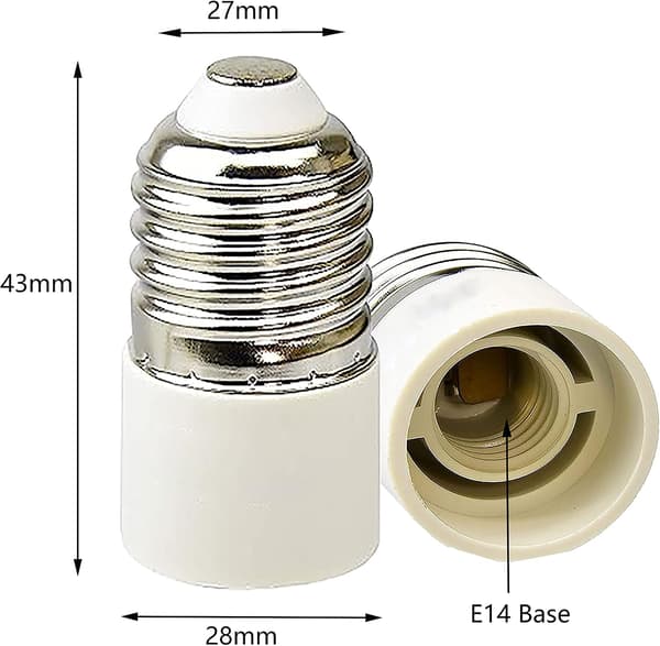 12 st E27 till E14 lampsockeladapter, E27 till E14-omvandlare, maxeffekt 200 W, maxspänning 250 V