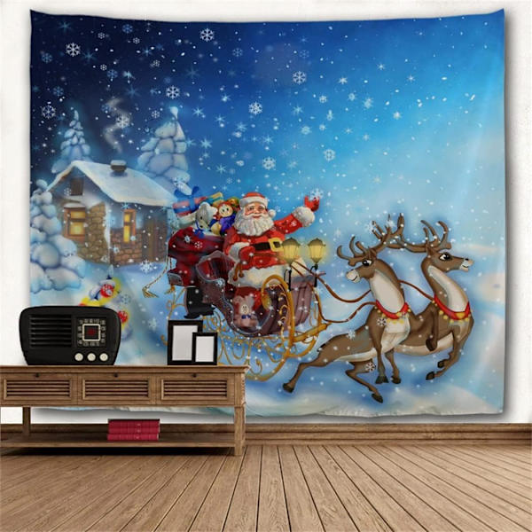 Julgobeläng Jultomtens släde Gobelänger Tygvägg Hängande för sovrum, 80x60in