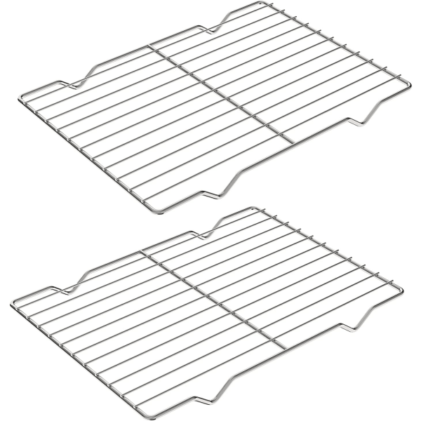 2-pack kylställ för bakning, 8\" x 11\" rostfritt stål grillställ, litet gallerställ för bakning och matlagning