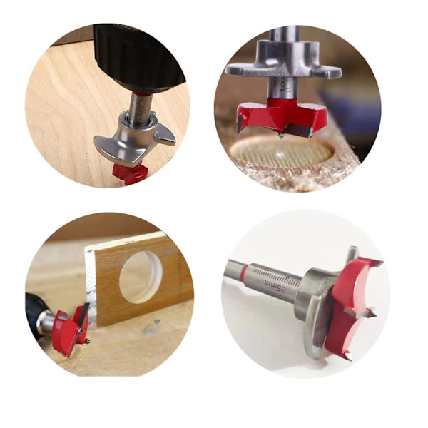Hinge Jig Borrset 35mm för Router, Dold Hinge Hålsåg Jig Borrningslokaliserare för Möbler Dörr Hinge