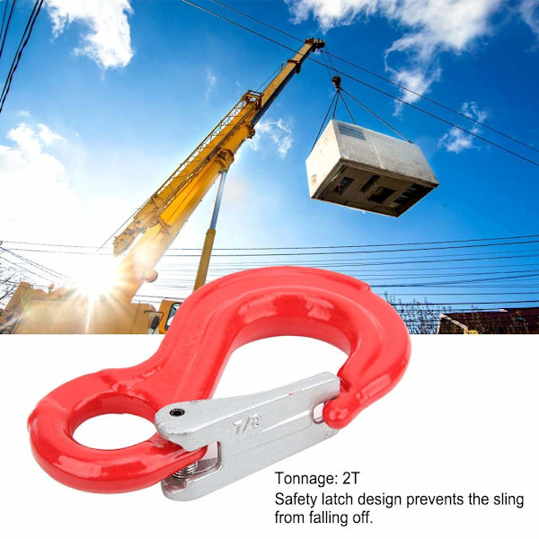 Lyftkrok i stål, kranlyftkrok i legerat stål, 2 ton tunga lyftkrokar med svängbara ögon