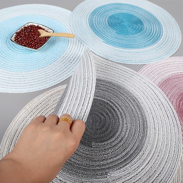4 st runda placemats grå