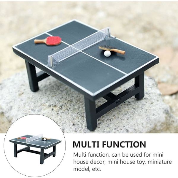 Dockhus Trä Pingis Set Mini Möbler Miniatyrmodell för Dockhus Fe Trädgård Dekoration