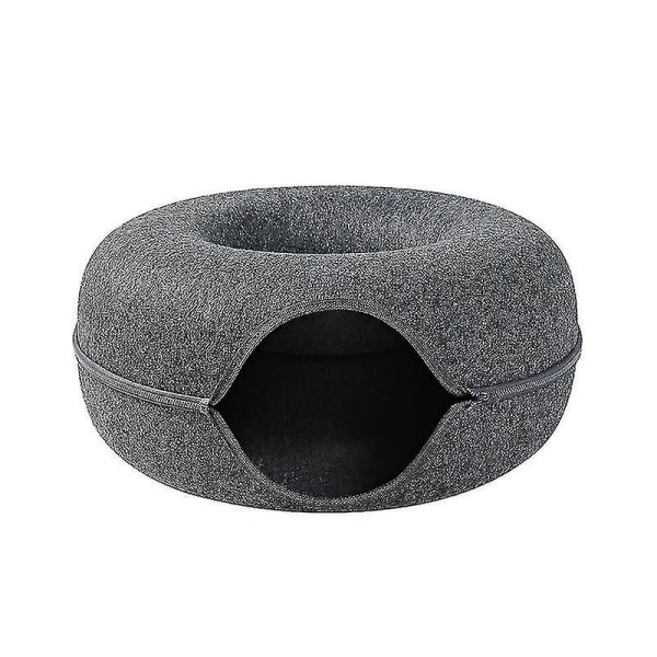 1 st Pet Tunnel Donut Cat Bed (mörkgrå)