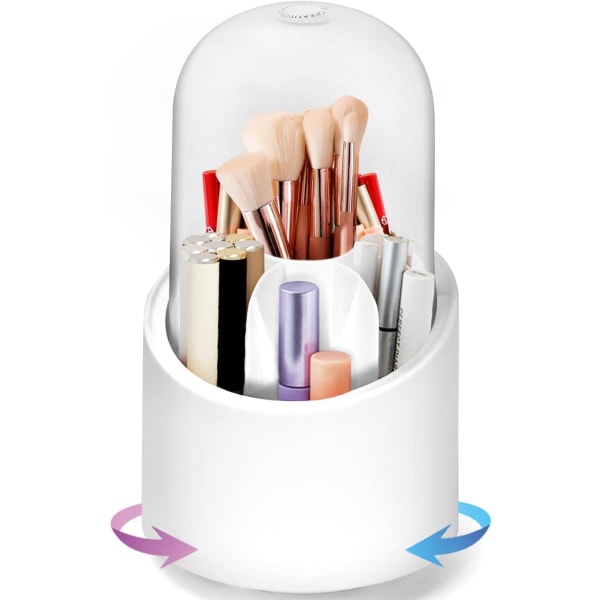 Makeup-arrangör, 360° roterande bas, hög kapacitet, lätt att rengöra, stor storlek 24 cm
