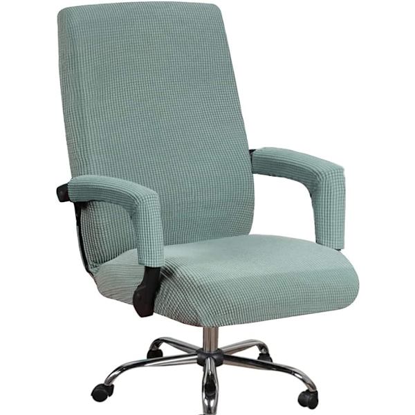 Kontorsstol med hög ryggstöd, överdrag med armstödsöverdrag i polyester, tvättbart överdrag för universellt snurrfåtöljsskydd, grönt green
