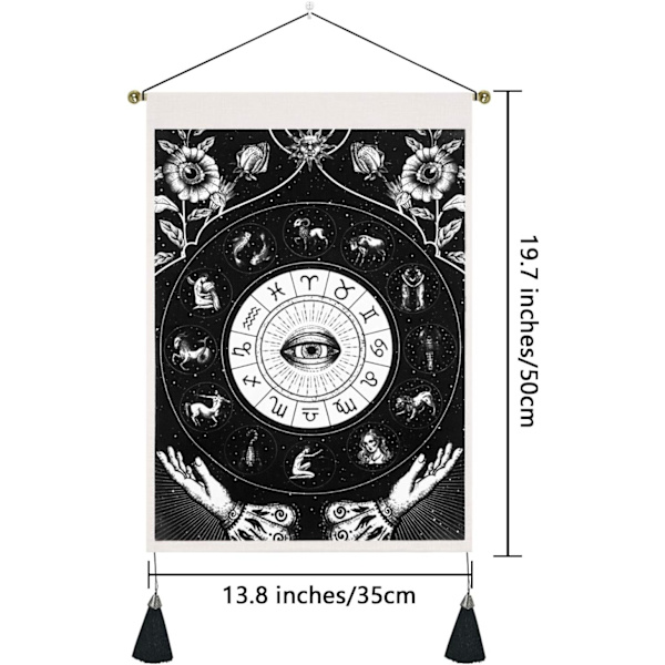 2 st Svarta Onda Öga-vävnader, Astrologi Zodiak Konstellationer Väggkonst för Sovrum Vardagsrum, 35x50cm