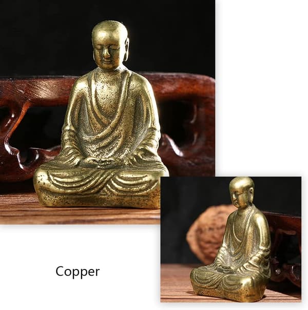 Buddha-statyer Mini Solid Copper Buddha-statyer Ksitigarbha för fred och buddhism Buddha-staty