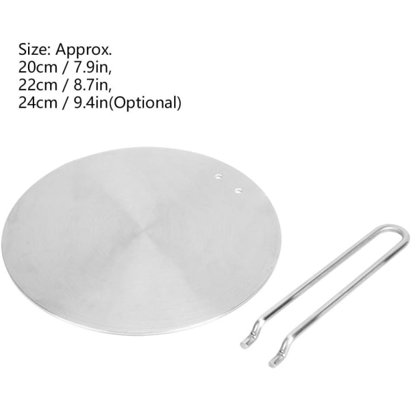 Diffuserplatta, adapter för induktionshäll i rostfritt stål, konverter för gasspis och elektrisk spis (3#24 cm) 24cm