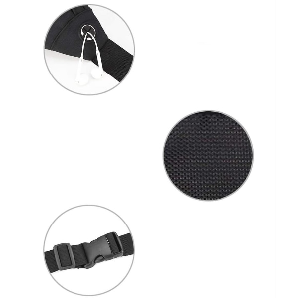 Crossbody bältesväska med stor kapacitet 4 fickor med dragkedja för träningslöpning - ljusgrå Light grey