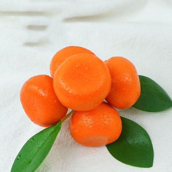 Konstgjord frukt Kreativt skummaterial Fruktutställningsgrenar med fruktblad Mandarin Modell Falska apelsiner Festdekor 1 st (5 grenar)