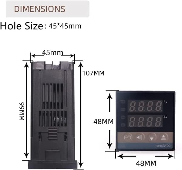 Smart PID-temperaturregulator, digital Rex-C100 temperaturregulator + 40A halvledarrelä