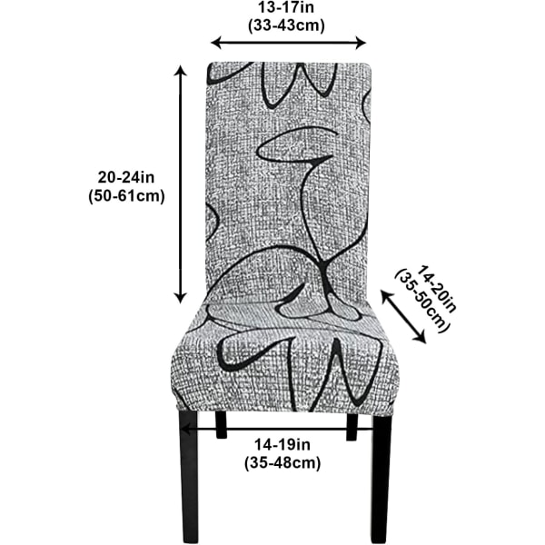 Matstolsöverdrag Set med 4 Spandex cover för matstolar Stretch-stolsöverdrag med hög rygg