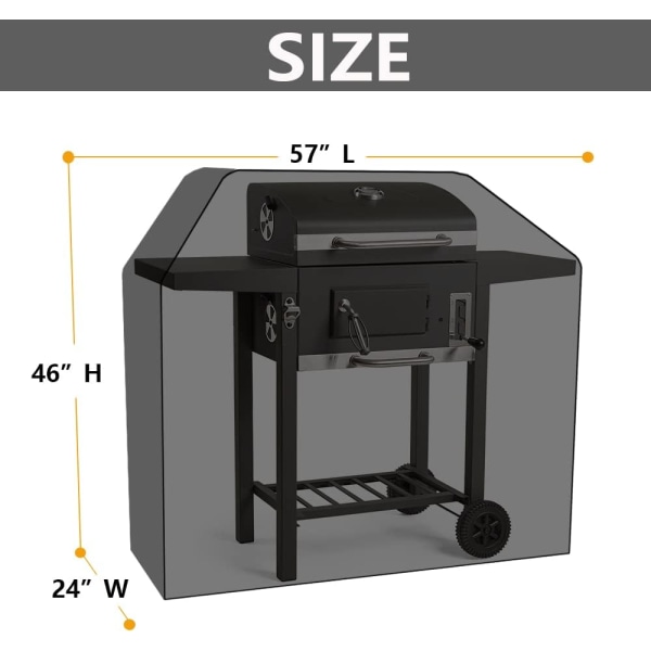 BBQ-överdrag, vattentäta överdrag för utomhusbruk - Oxfordtyg, vindtätt, rivtåligt och UV-beständigt gasgrillöverdrag