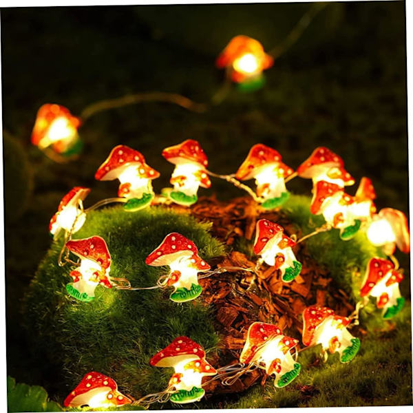 Svampar ljusslinga, 10ft 30LEDs svampar fe-ljus, batteridriven inomhus svamp ljusslinga dekor