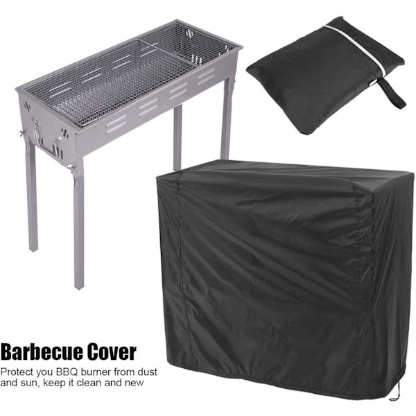 Grillöverdrag i polyester, vattentätt grillöverdrag för gasolgrill, svart, utomhusgrillskydd (80x66x100cm) 80*66*100cn