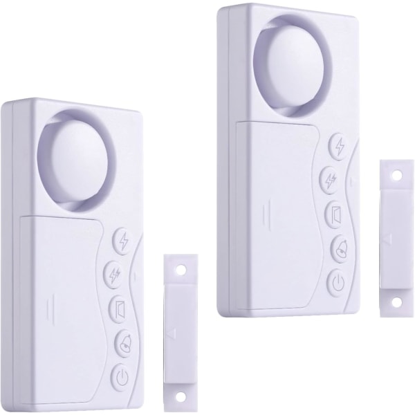 Larm för frysdörr när den lämnas öppen, 2 st säkerhetsfönsterlarm, 3/15/30/60 sekunder, 4-i-1 dörrsensor dörr (ej batteri)