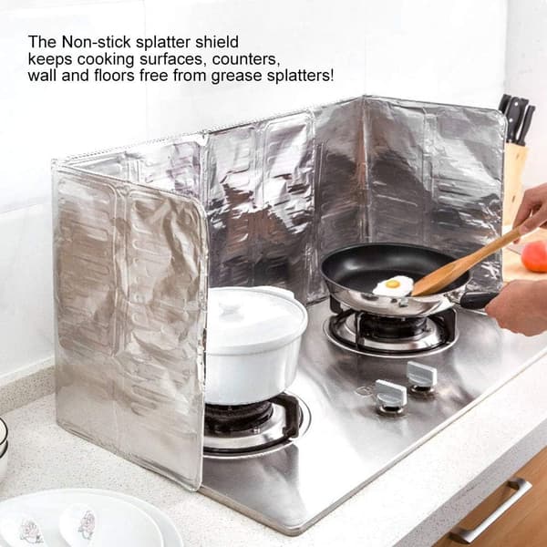 Aluminiumfolie stänkskydd, förhindra oljestänk kök gasspis matlagning varm baffel
