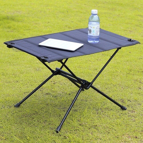 Utomhusfällbart bord, bärbart hårt campingbord med bärväska för utomhusbruk, vandring, fiske (svart) black
