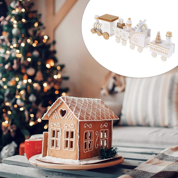 Julträtågleksak Miniatyrsnögubbefigur Ren dekorativ (vit) White