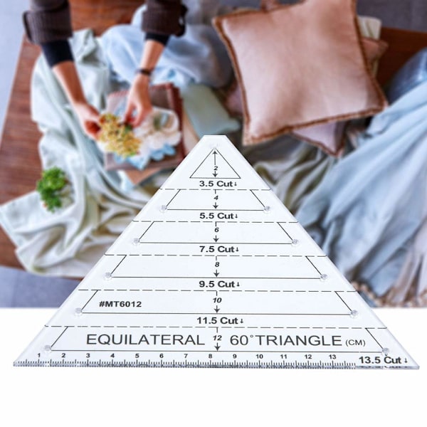 60 Graders Jämnsidig Triangel Quiltlinjal Transparens Original Sömnad Patchwork Linjal
