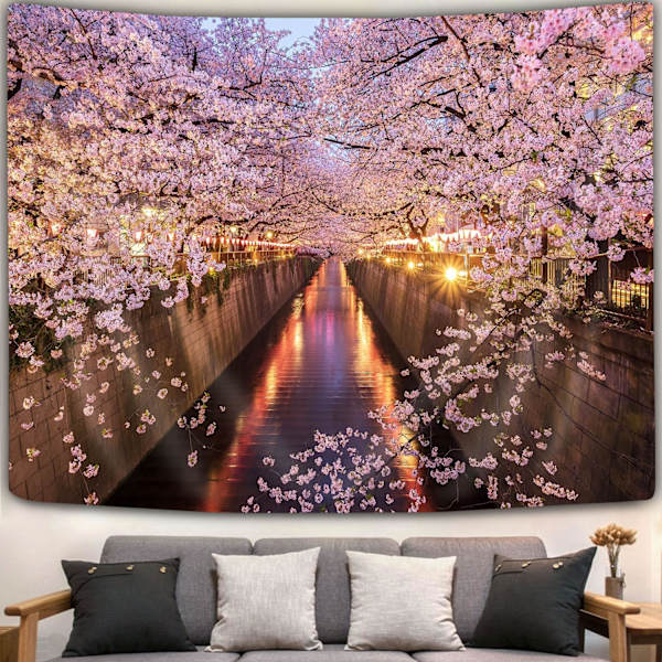 Sakura Gobeläng, 60\" X 40\" Sakura Vägggobeläng, Romantisk Blomträd Gobeläng Sovrum Vardagsrum Sovsal Heminredning Rum