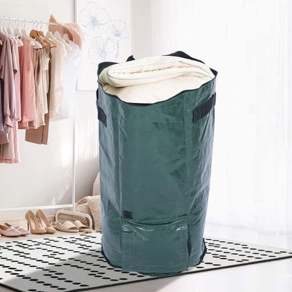 2 st trädgårdsavfallspåsar (H60cm,D35cm) Vattentäta sopsäckar Rivsäkra lövgräsäckar med lock