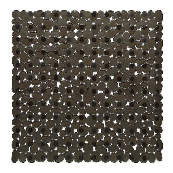 1 st Anti-halk fyrkantig Pebbles Duschmatta Antibakteriell säkerhetsbadmatta Sugmatta (svart) Black